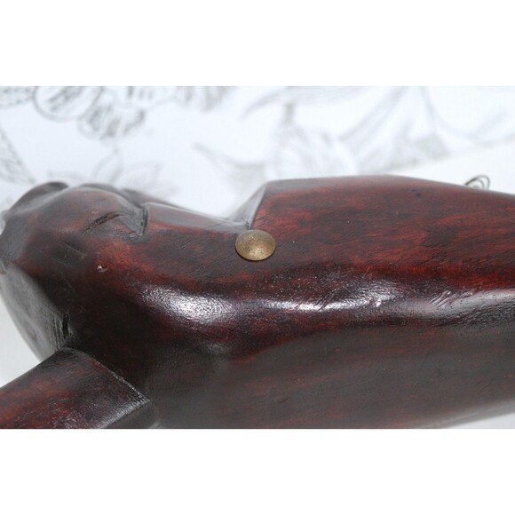 Vintage Haitian Wooden Hand Carved African Tribal Moon Head Sculpture Statue - Picture 9 of 11